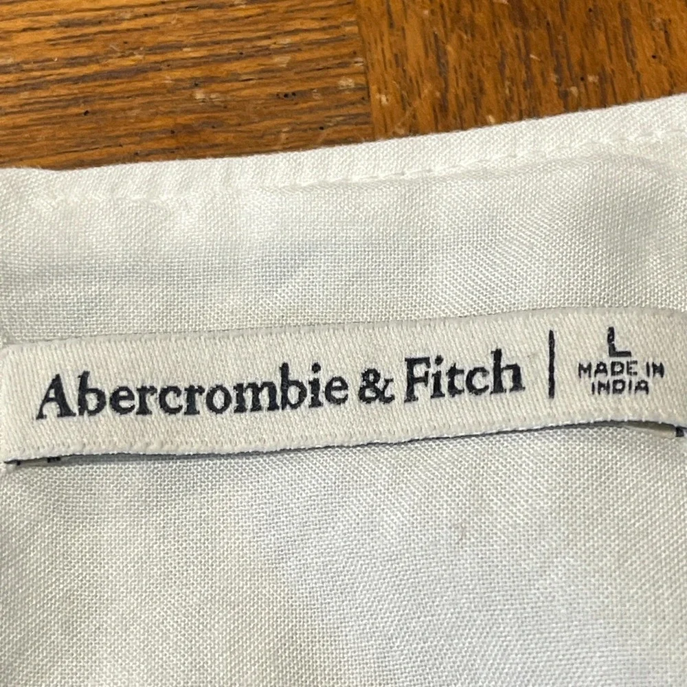 Abercrombie & Fitch Women L Linen Blend Sleeveless Keyhole Back Striped Tank Top - Picture 6 of 9